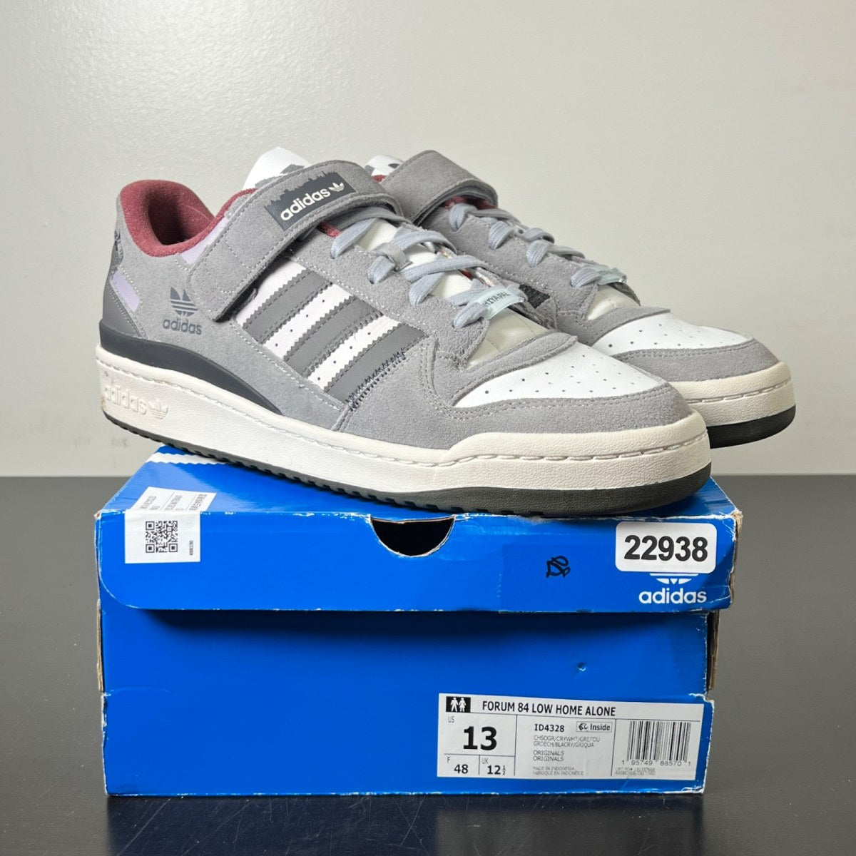 adidas Forum 84 Low Home Alone 2 13 (Lightly Worn Pre-Owned)adidasCharcoal Solid Grey/Crystal White/Grey Four - Image 1