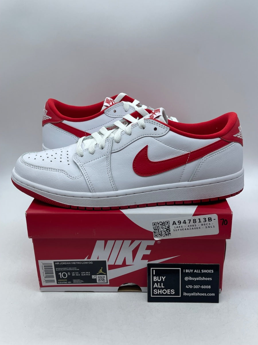 Jordan 1 Retro Low OG University Red 10.5 (Moderately Worn Pre-Owned) - Image 1