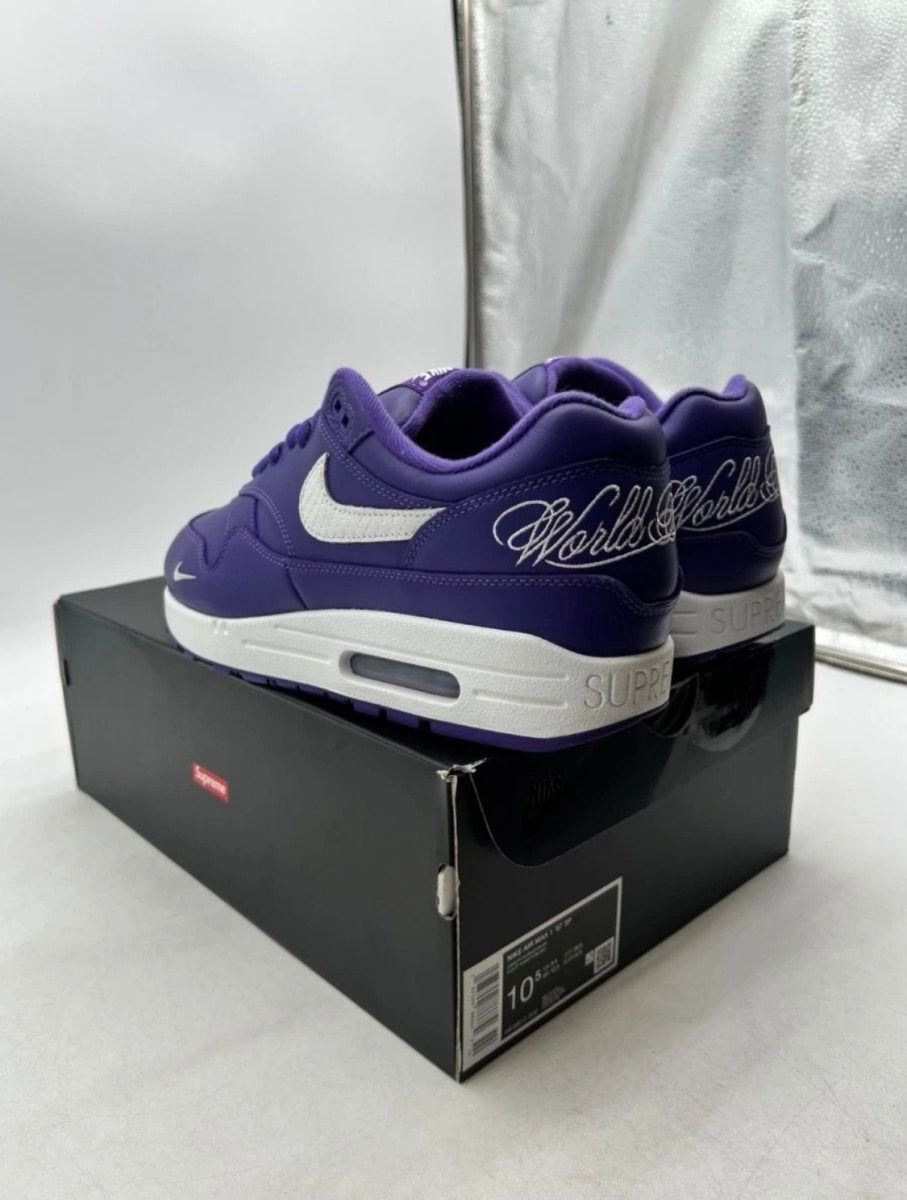 Nike Air Max 1 '87 SP Supreme Varsity Purple 10.5 (Lightly Worn Pre-Owned)Nike - Image 4