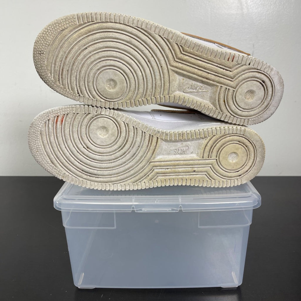 Nike Air Force 1 Low Removable Swoosh Pack White Vachetta Tan 10 (Moderately Worn Pre-Owned)NikeWhite/Obsidian-Vachetta Tan-White - Image 5