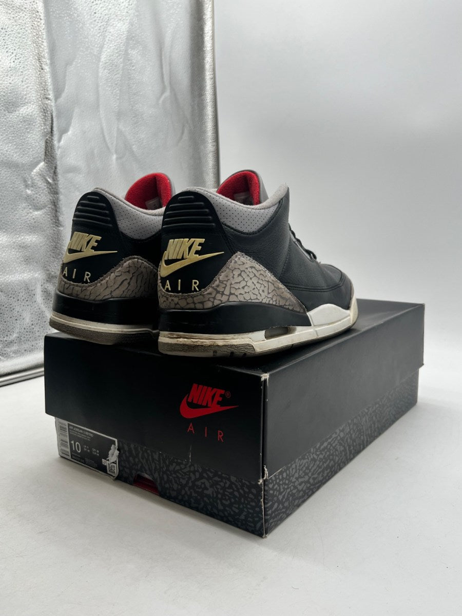 Jordan 3 Retro OG Black Cement (2024) 10 (Heavily Worn Pre-Owned)JordanBlack/Fire Red/Cement Grey/Sail - Image 5
