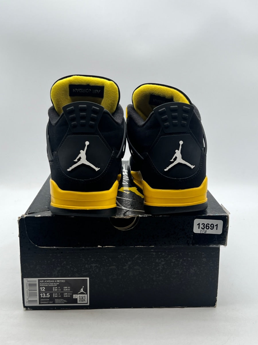 Jordan 4 Retro Thunder (2023) 12 (Lightly Worn Pre-Owned)JordanBlack/Tour Yellow - Image 3
