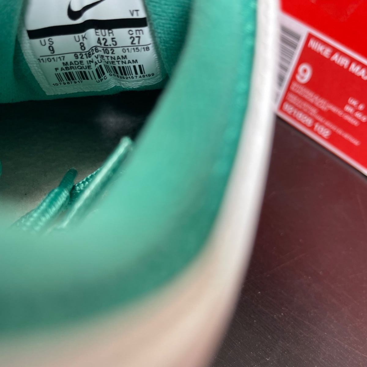 Nike Air Max 97 South Beach 9 (Moderately Worn Pre-Owned)NikeWhite/Pink Blast-Kinetic Green-Black - Image 6