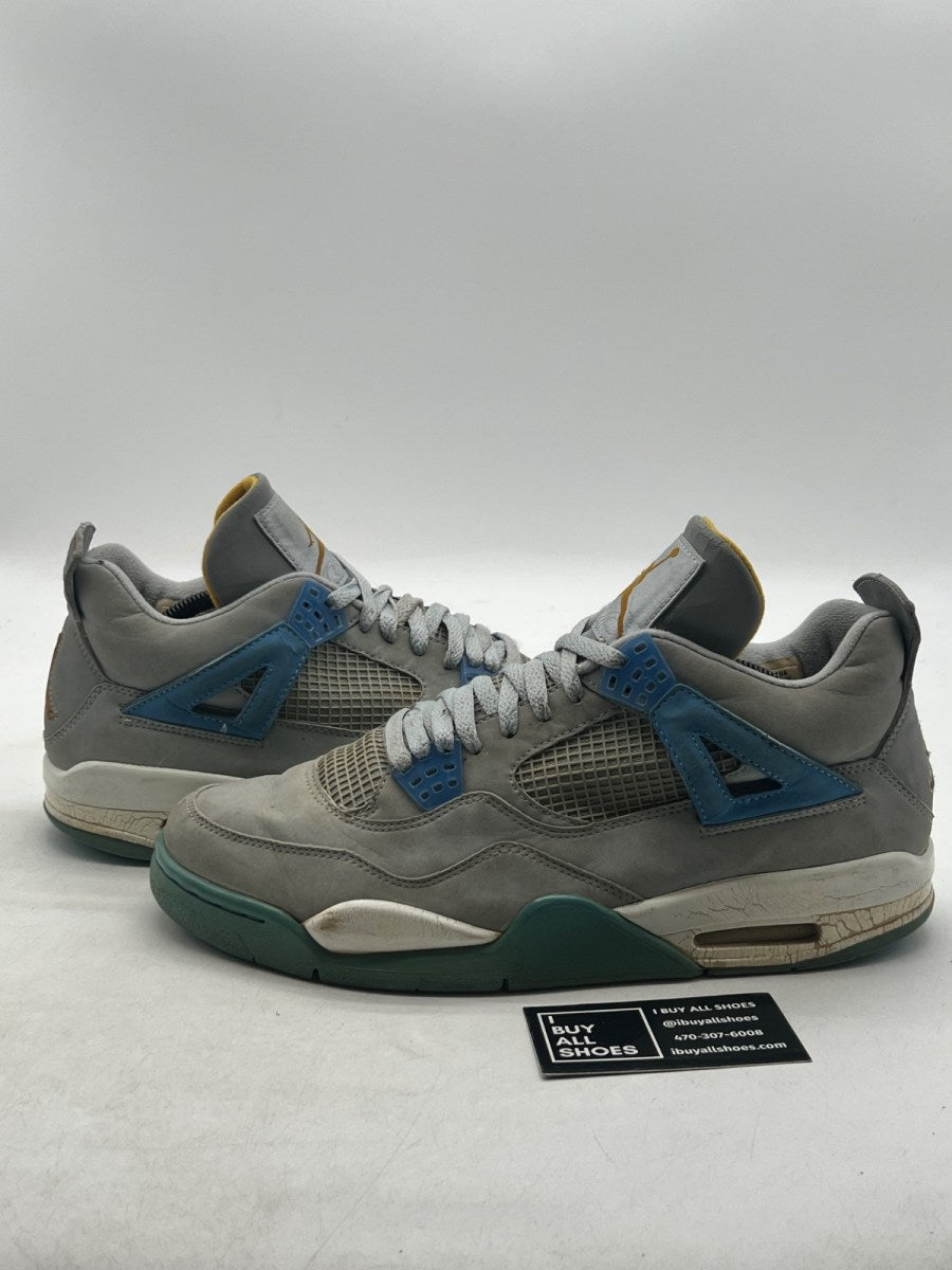 Jordan 4 Retro Mist Blue 11 (Heavily Worn Pre-Owned) - Image 1