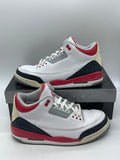 Jordan 3 Retro Fire Red (2007) 9.5 (Moderately Worn Pre-Owned)JordanWhite/Fire Red-Cement Grey - Image 1