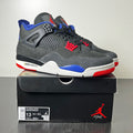 Jordan 4 Retro Rare Air (Gold Lettering) 13 (Lightly Worn Pre-Owned)JordanBlack/Fire Red/Deep Royal Blue/Dark Smoke Grey/Tech Grey - Image 1