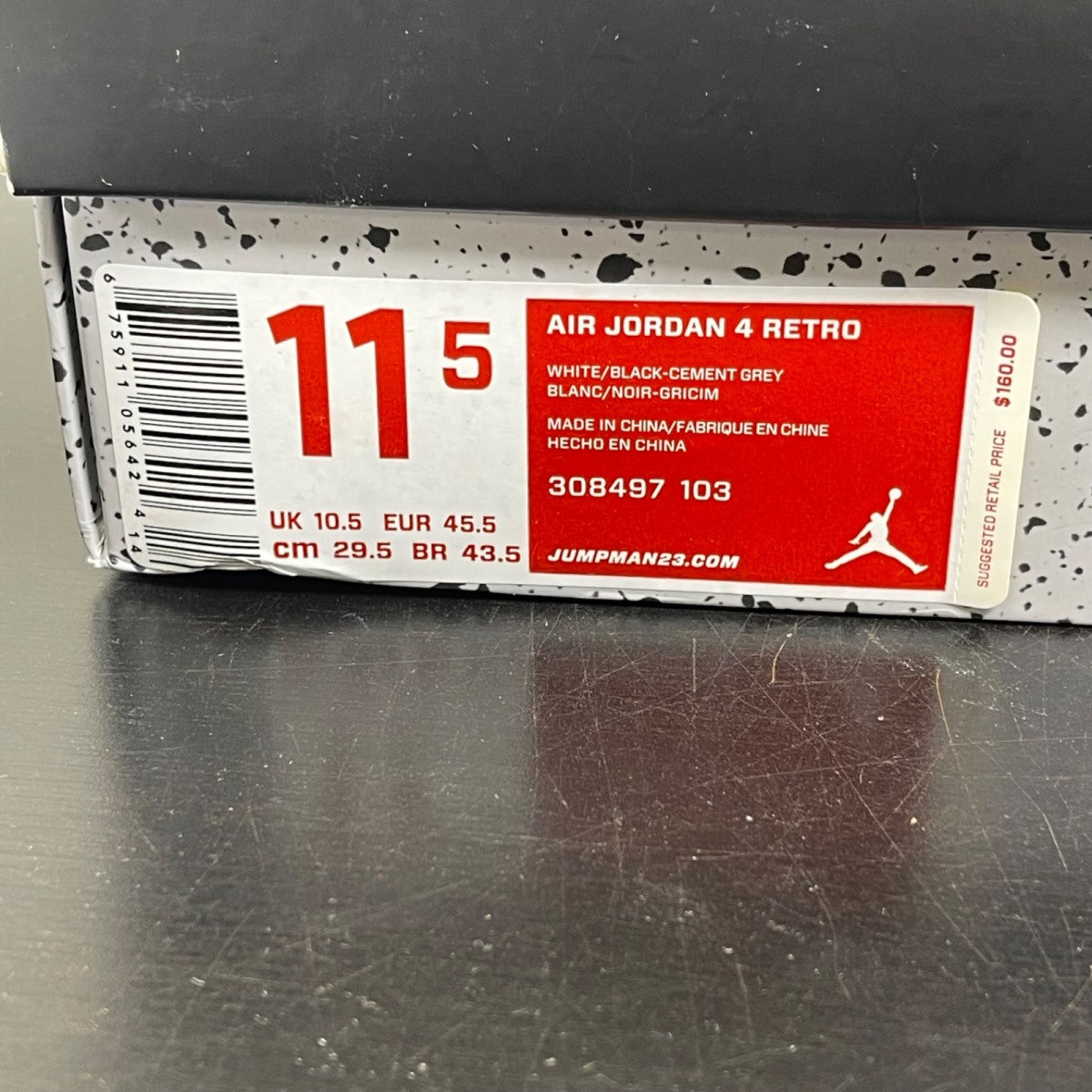 Jordan 4 Retro White Cement (2012) 11.5 (Moderately Worn Pre-Owned)JordanWhite/Black-Tech Grey - Image 7