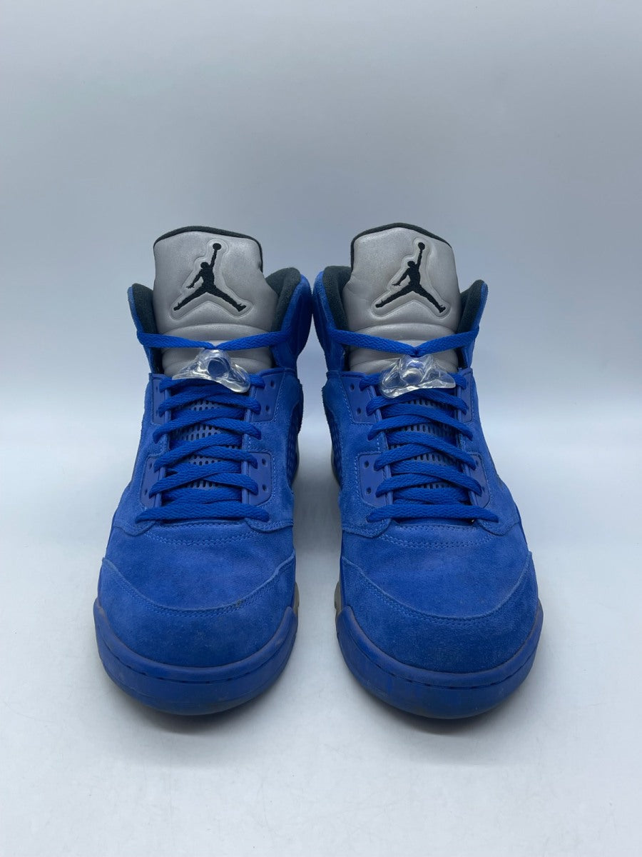 Jordan 5 Retro Blue Suede (Size 13) Moderately Worn - Image 2