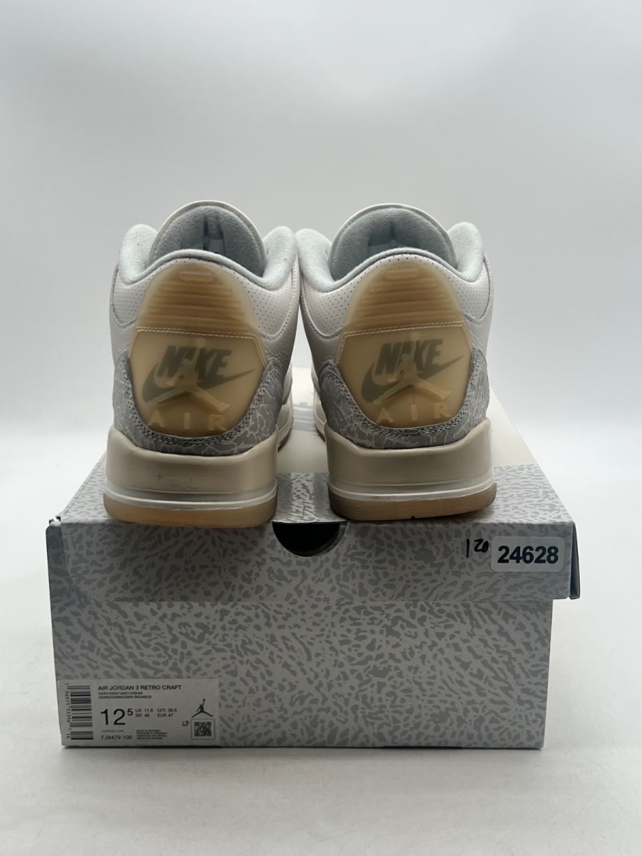 Jordan 3 Retro Craft Ivory 12.5 (Moderately Worn Pre-Owned)JordanIvory/Grey Mist/Cream - Image 3