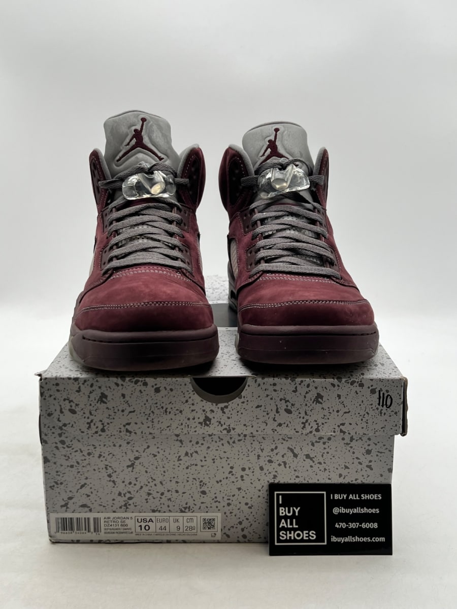 Jordan 5 Retro Burgundy (2023) 10 (Lightly Worn Pre-Owned) - Image 2