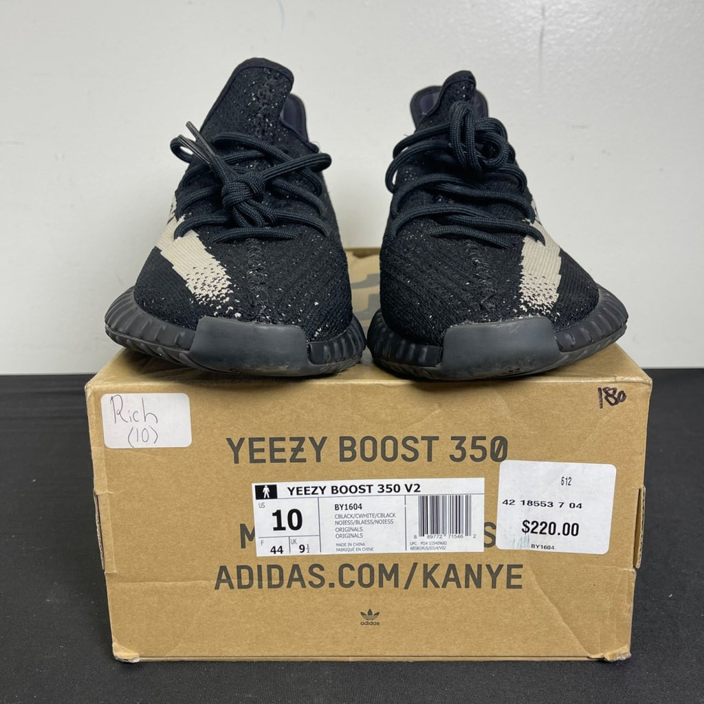 adidas Yeezy Boost 350 V2 Core Black White 10 (Moderately Worn Pre-Owned)adidasCore Black/Core White/Core Black - Image 2