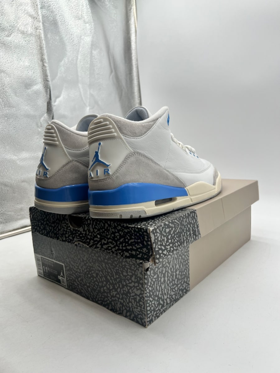 Jordan 3 Retro Lucky Shorts 11.5 (Moderately Worn Pre-Owned)JordanSummit White/Hydrogen Blue-Legend Blue-Photon Dust-Pure Platinum-Sail - Image 5
