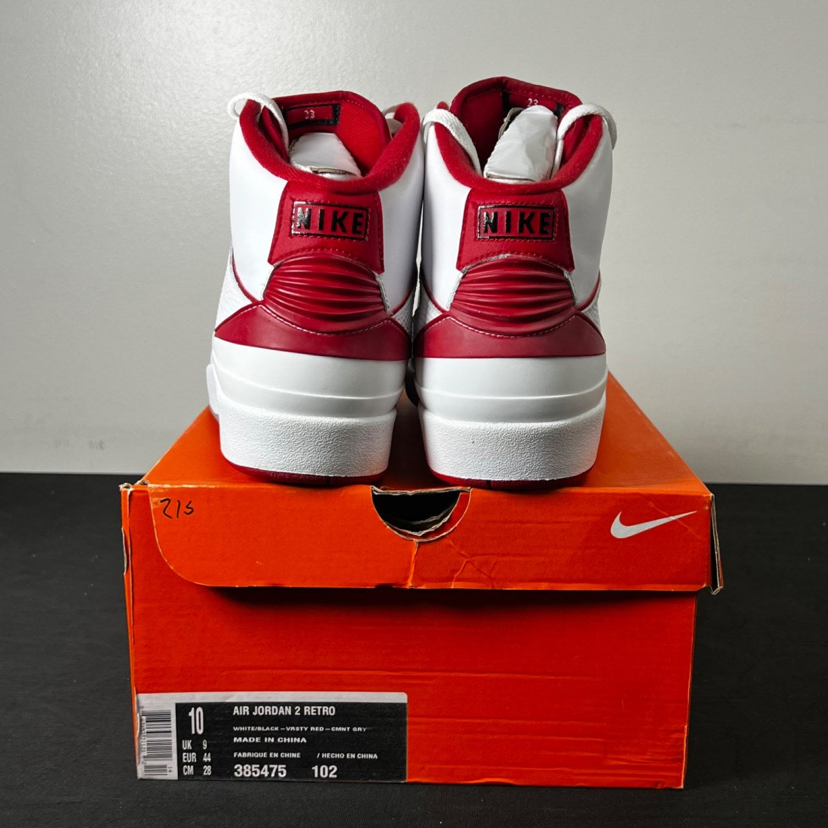 Jordan 2 Retro White Red (2014) 10 (New Pre-Owned)JordanWhite/Black-Varsity Red-Cement Grey - Image 4