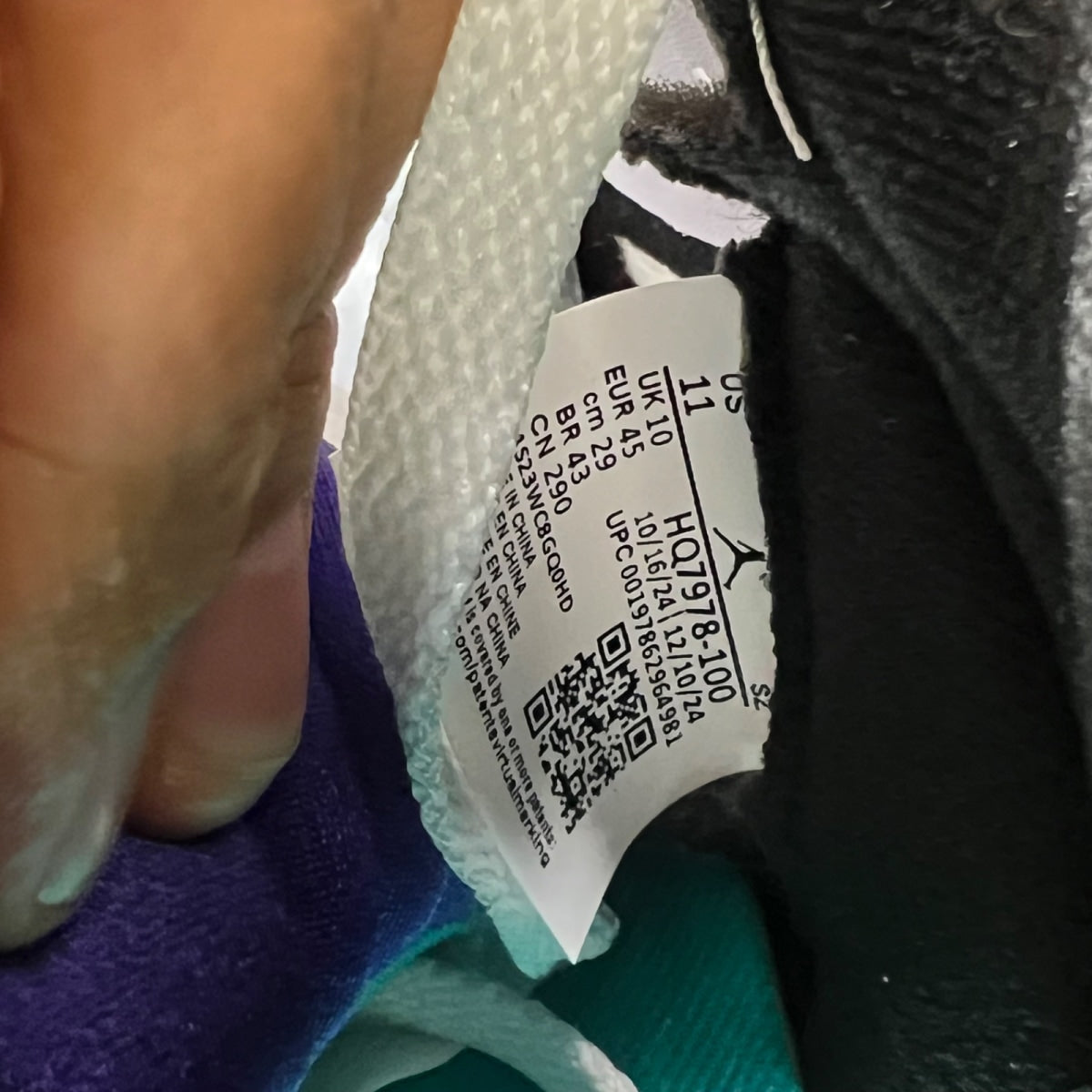 Jordan 5 Retro Grape (2025) 11 (Lightly Worn Pre-Owned)JordanWhite/Grape Ice-New Emerald - Image 7