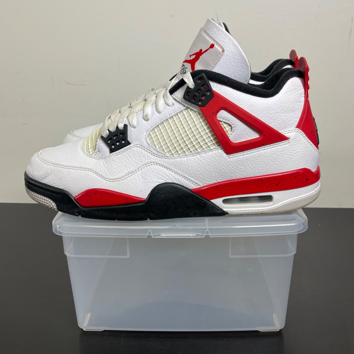Jordan 4 Retro Red Cement 11.5 (Moderately Worn Pre-Owned)JordanWhite/Fire Red/Black/Neutral Grey - Image 3
