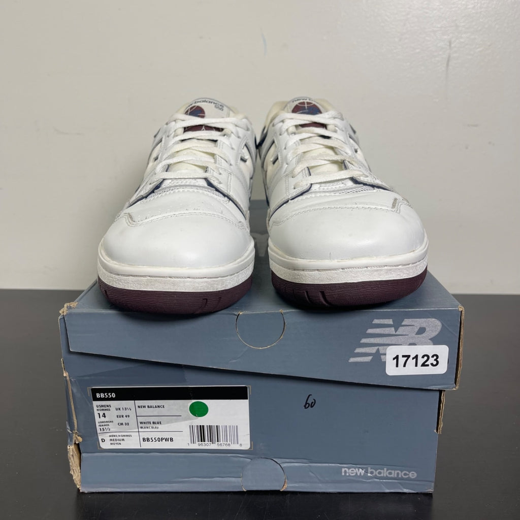 New Balance 550 White Natural Indigo Burgundy 14 (Moderately Worn Pre-Owned)New Balance - Image 2