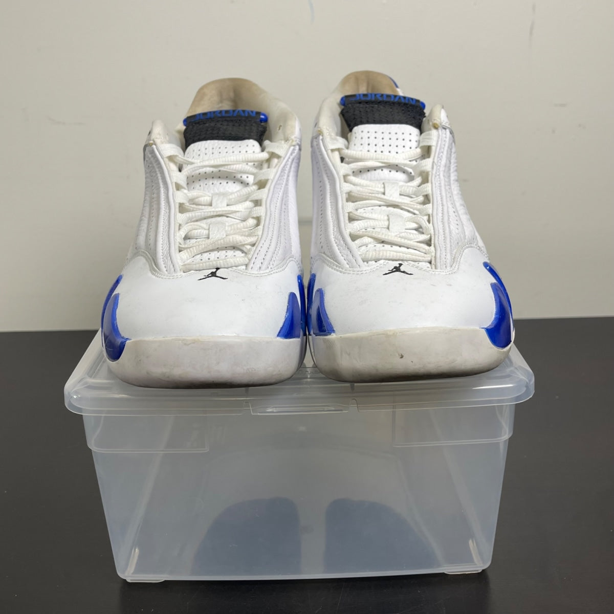 Jordan 14 Retro White Hyper Royal 11 (Moderately Worn Pre-Owned)JordanWhite/Black-Hyper Royal - Image 2