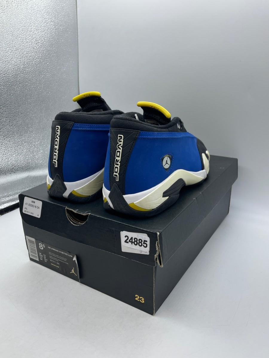 Jordan 14 Retro Low Laney (2015) 8.5 (Moderately Worn Pre-Owned)JordanVarsity Royal/Varsity Maize-Black-White - Image 5