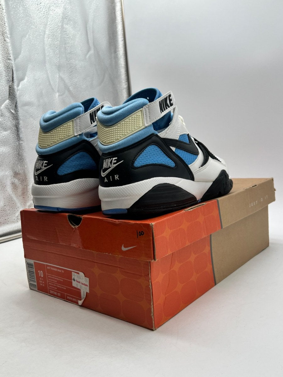 Nike Air Trainer Max 91 White Black Uni Blue 10 (Moderately Worn Pre-Owned)NikeWhite/Black-University Blue - Image 5