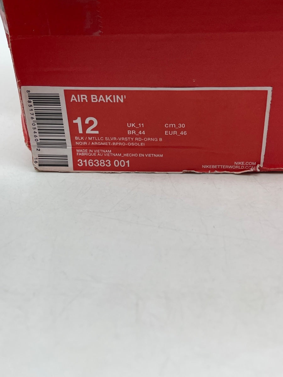 Nike Air Bakin OG (2014) 12 (Moderately Worn Pre-Owned)NikeBlack/Metallic Silver-Varsity Red-Orange Blaze - Image 9