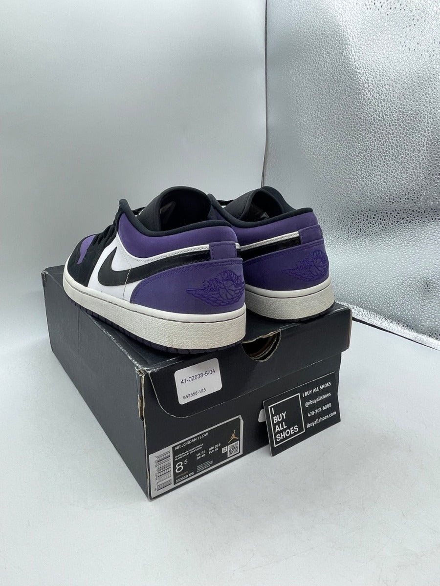 Jordan 1 Low Court Purple 8.5 (Moderately Worn Pre-Owned) - Image 4