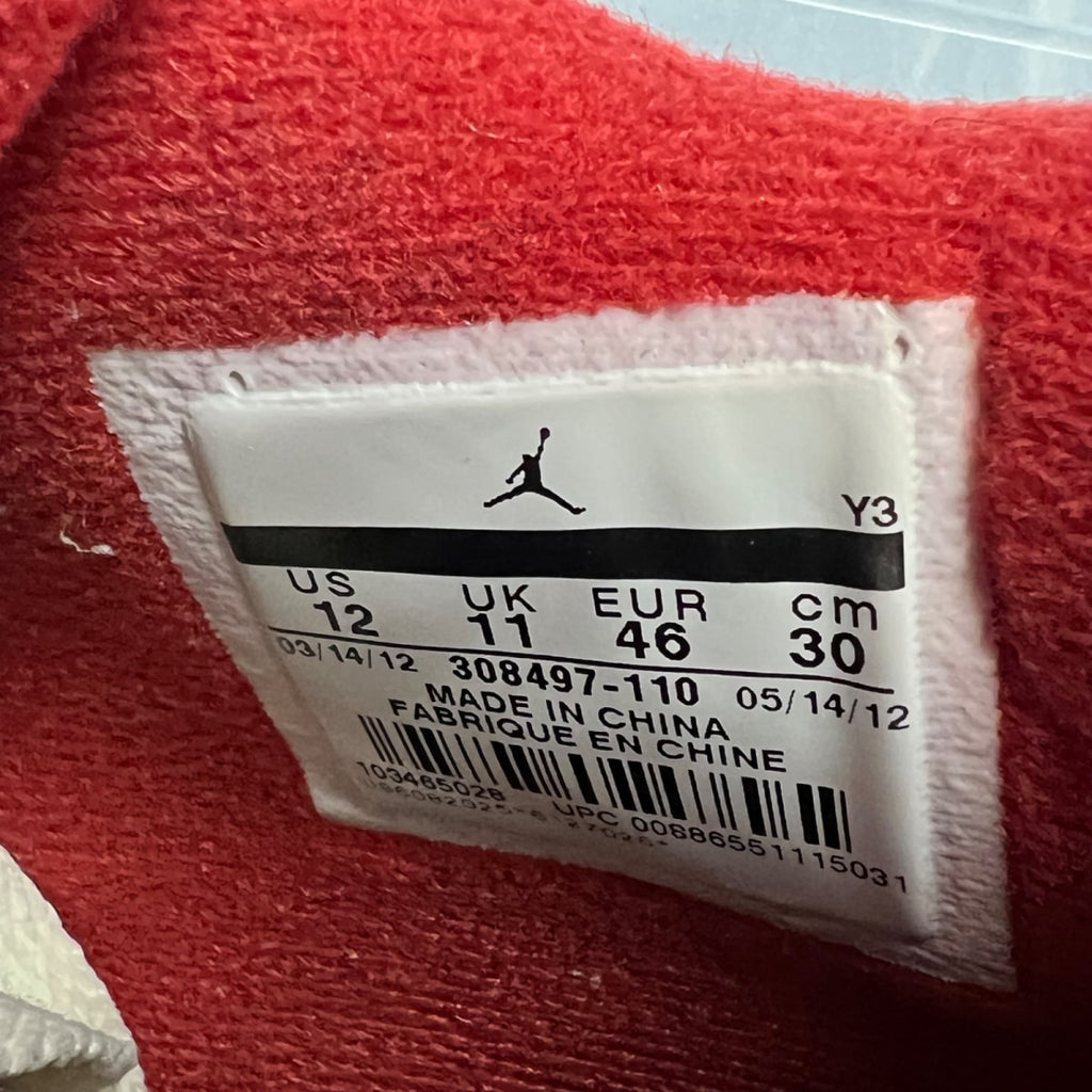 Jordan 4 Retro Fire Red (2012) 12 (Heavily Worn Pre-Owned)JordanWhite/Varsity Red-Black - Image 6