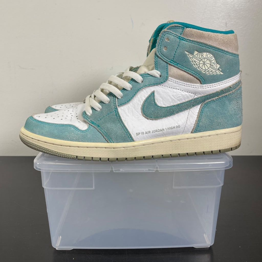 Jordan 1 Retro High Turbo Green 10 (Moderately Worn Pre-Owned)JordanTurbo Green/Sail-White-Light Smoke Grey - Image 3