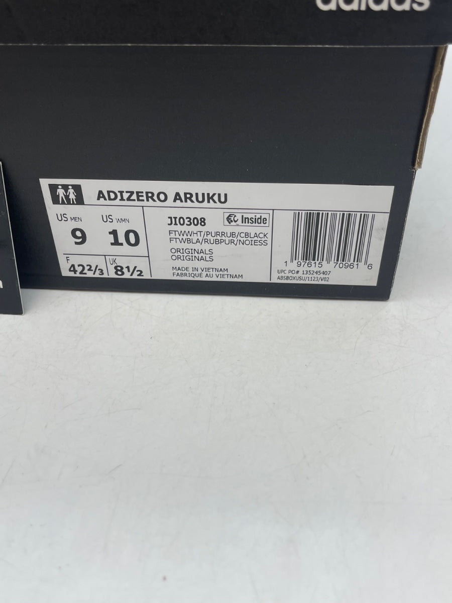 adidas Adizero Aruku White Pure Ruby 9 (Moderately Worn Pre-Owned) - Image 9