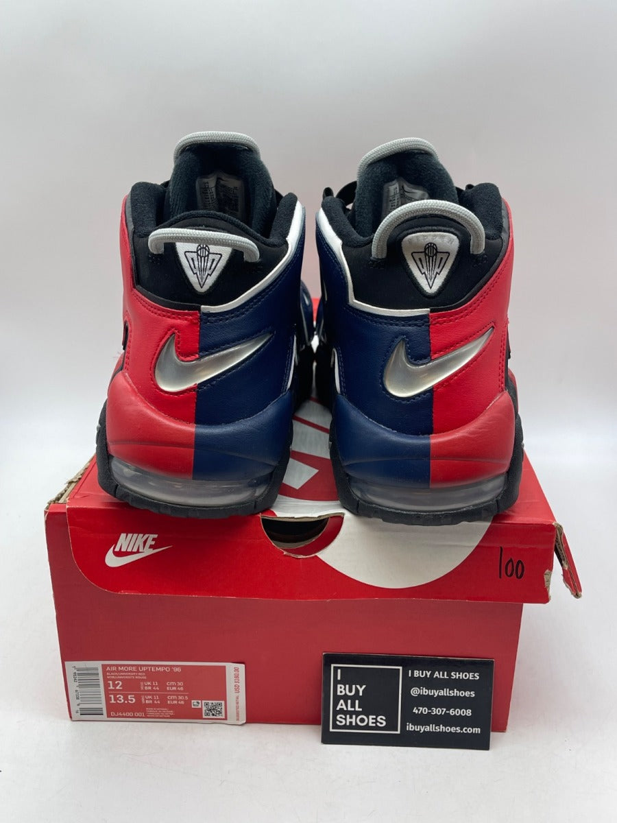 Nike Air More Uptempo 96 Alternates Split Black Varsity Red 12 (Moderately Worn Pre-Owned) - Image 3