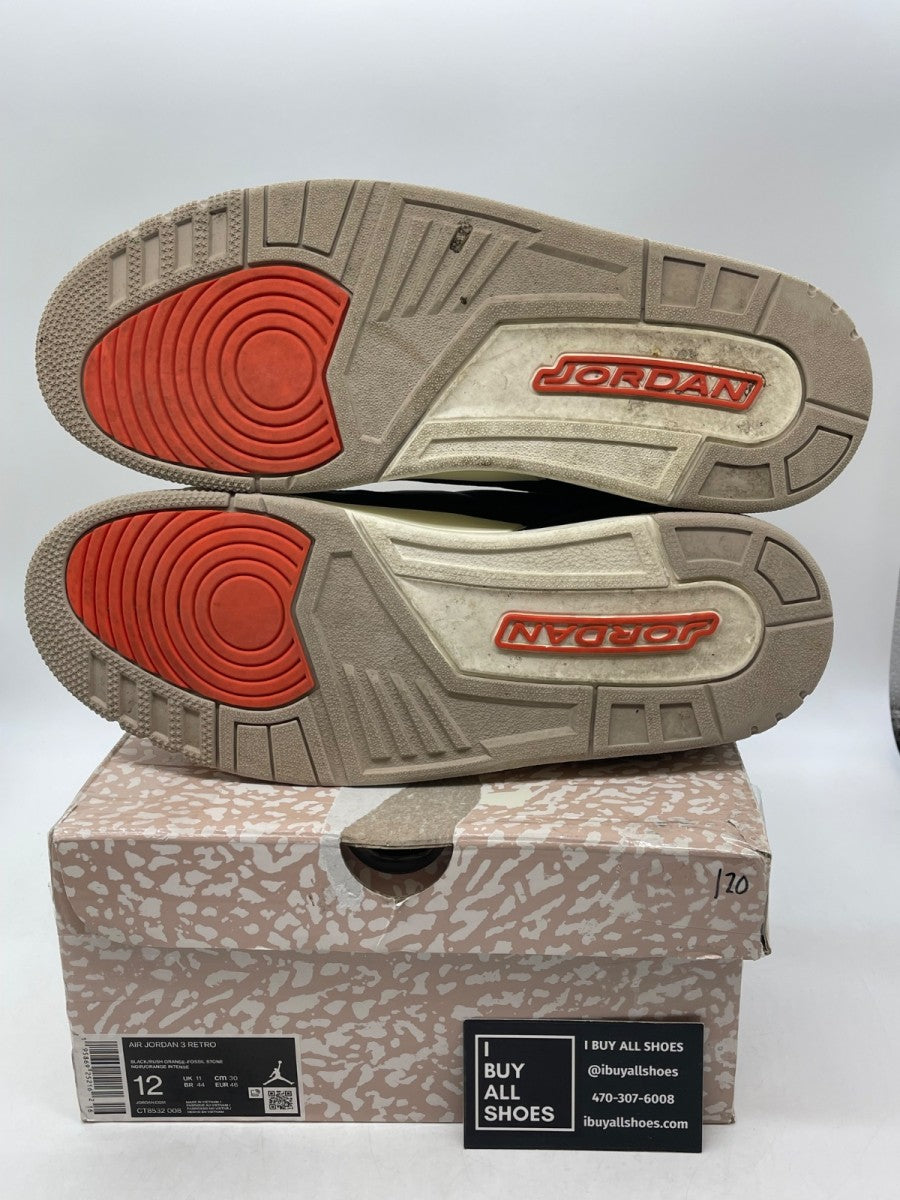 Jordan 3 Retro Desert Elephant 12 (Moderately Worn Pre-Owned) - Image 7