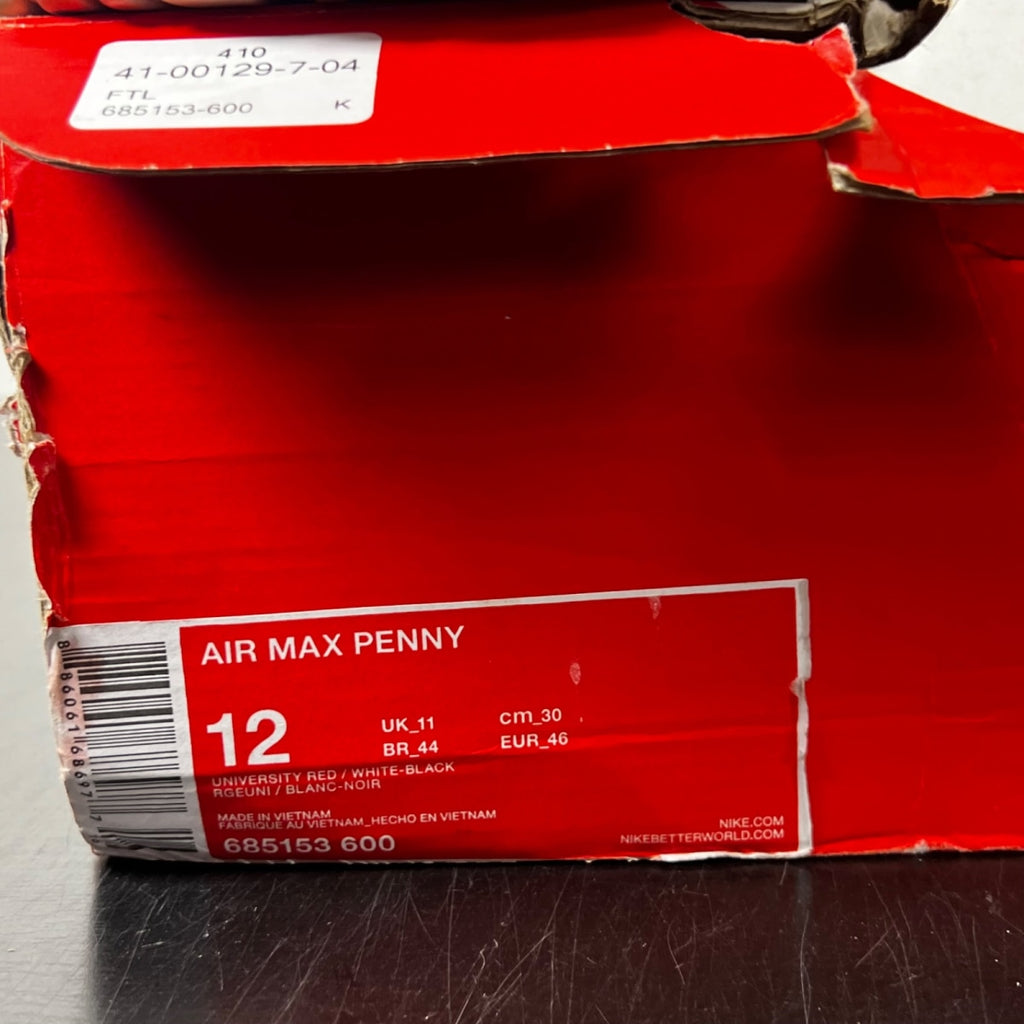 Nike Air Max Penny 1 Rival Pack 12 (Moderately Worn Pre-Owned)NikeUniversity Red/White-Black - Image 4
