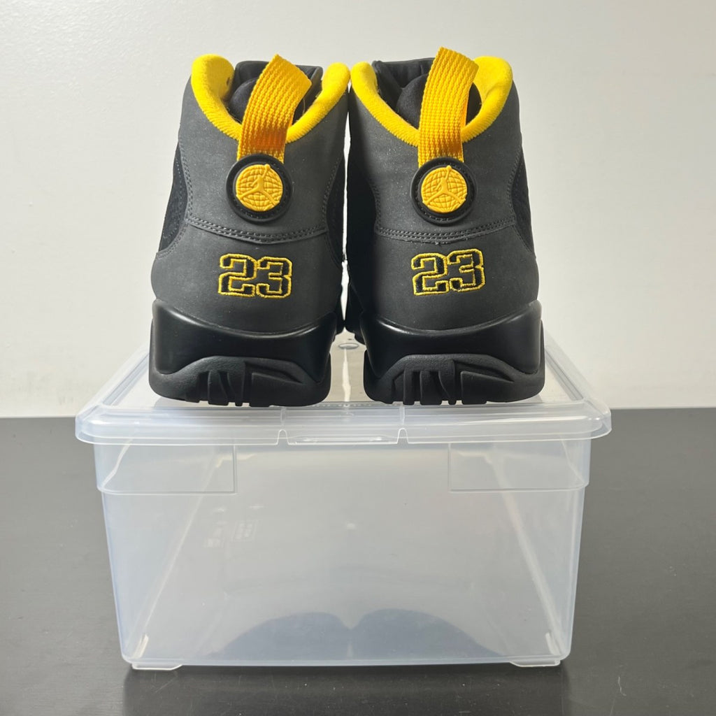 Jordan 9 Retro Dark Charcoal University Gold 10.5 (Moderately Worn Pre-Owned)JordanBlack/Dark Charcoal-University Gold - Image 6