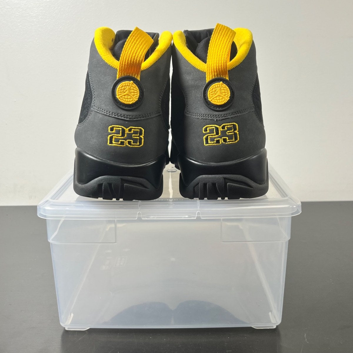 Jordan 9 Retro Dark Charcoal University Gold 10.5 (Moderately Worn Pre-Owned)JordanBlack/Dark Charcoal-University Gold - Image 6