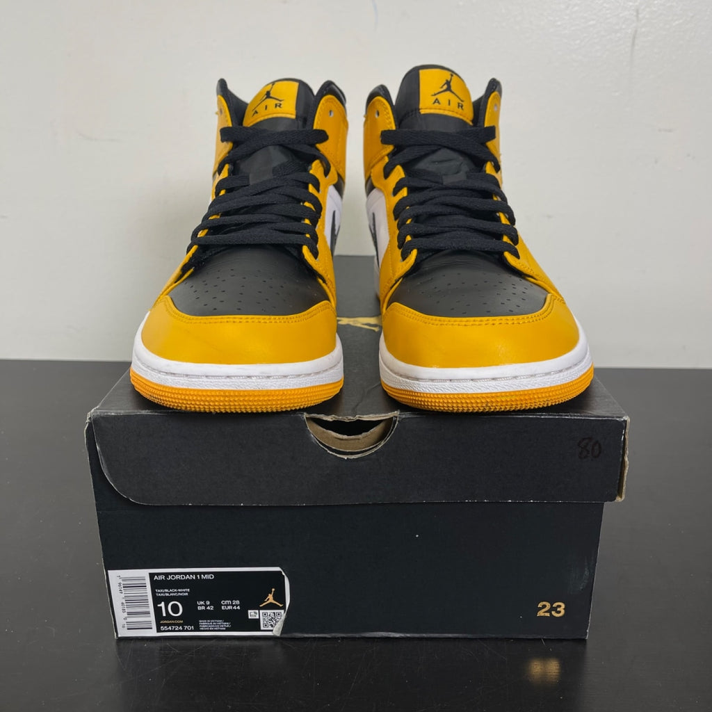 Jordan 1 Mid Taxi 10 (Moderately Worn Pre-Owned)JordanTaxi/White-Black - Image 2