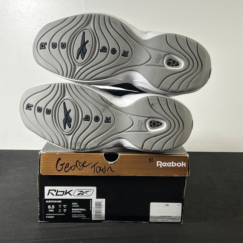 Reebok Question Mid Georgetown (2020) 8.5 (Lightly Worn Pre-Owned)ReebokCarbon/Faux Indigo-White - Image 5