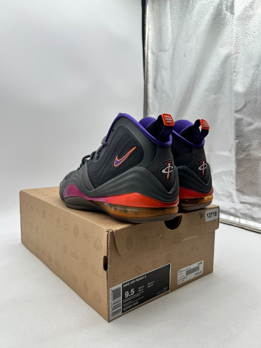 Nike Penny V Phoenix Suns 9.5 (Lightly Worn Pre-Owned)NikeDark Grey/Black-Rave Pink-Court Purple - Image 4