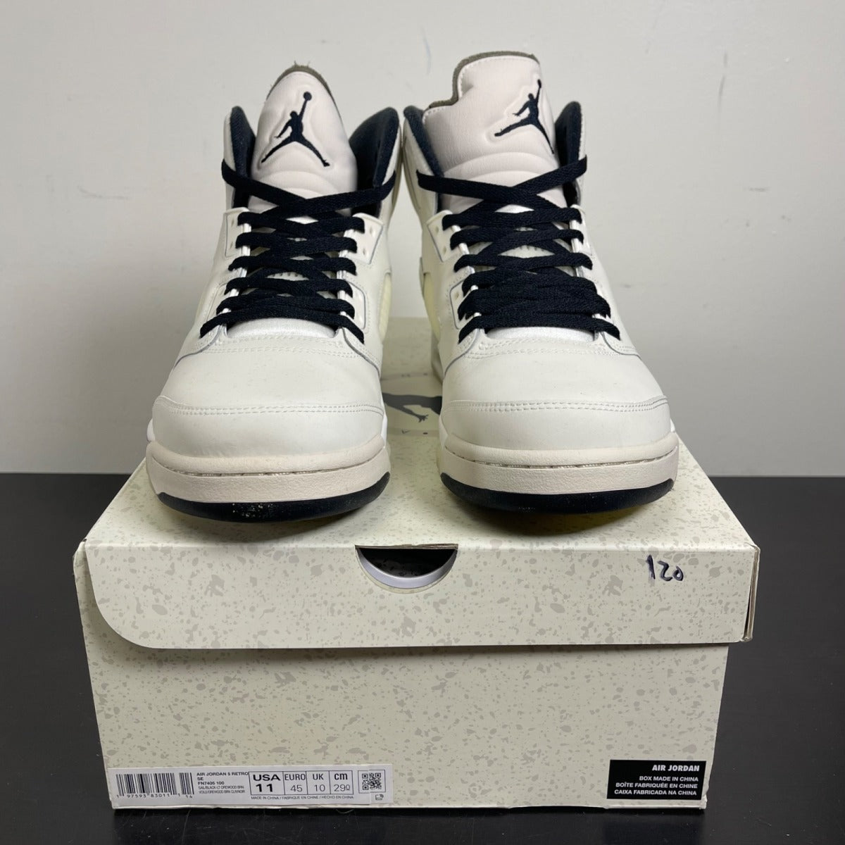Jordan 5 Retro SE Sail 11 (Moderately Worn Pre-Owned)JordanSail/Black/Light Orewood Brown/Coconut Milk - Image 2