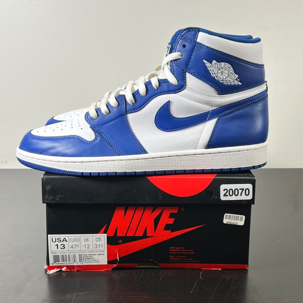 Jordan 1 Retro Storm Blue 13 (Lightly Worn Pre-Owned)JordanBlue/White-Storm Blue - Image 3