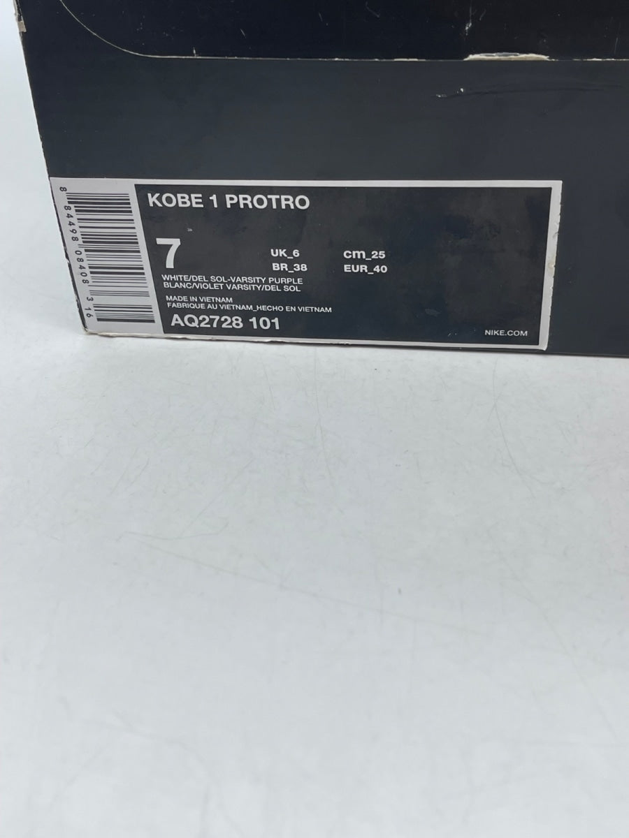 Nike Kobe 1 Protro Think 16 Close Out 7 (Moderately Worn Pre-Owned)NikeWhite/Del Sol-Varsity Purple - Image 9