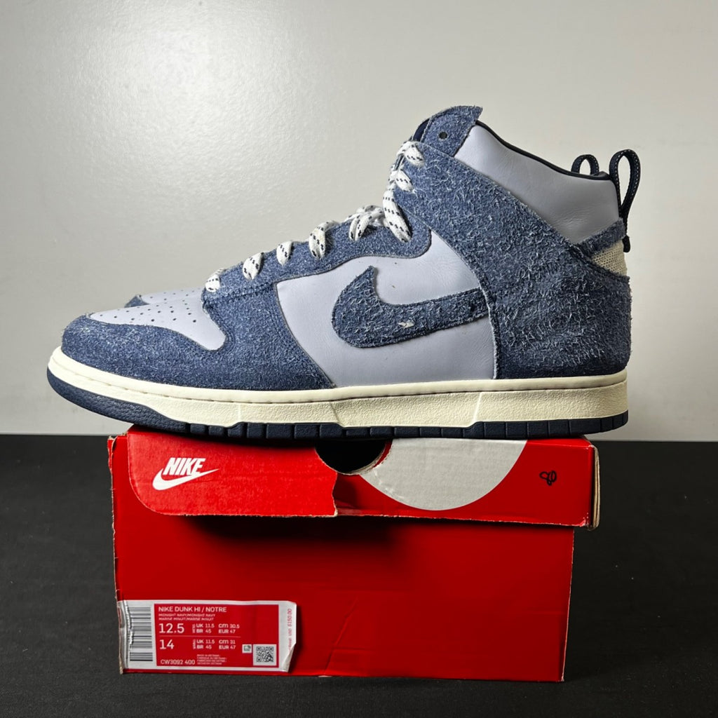 Nike Dunk High AB Notre Midnight Navy 12.5 (Lightly Worn Pre-Owned)NikePearl White/Blue Void-Grand Purple - Image 3