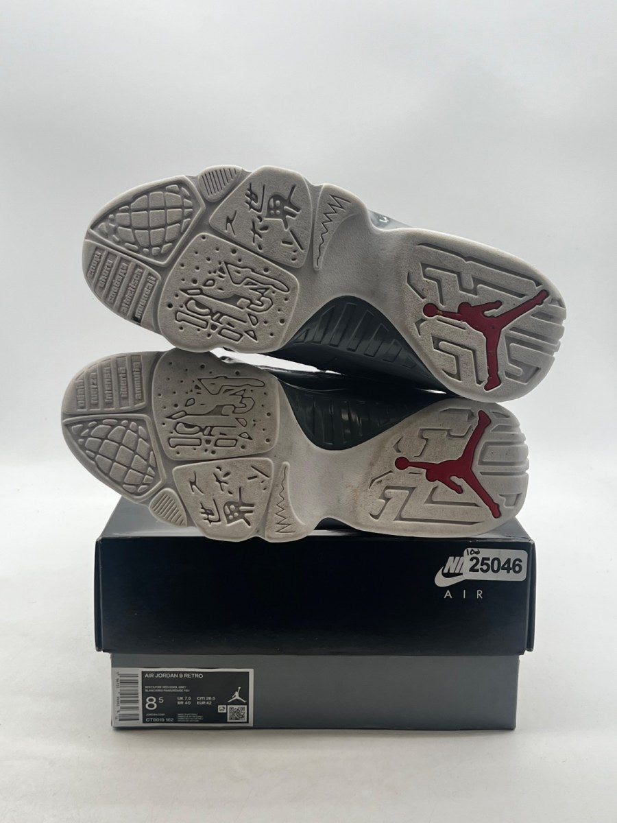 Jordan 9 Retro Fire Red 8.5 (Moderately Worn Pre-Owned)JordanWhite/Fire Red/Cool Grey - Image 8
