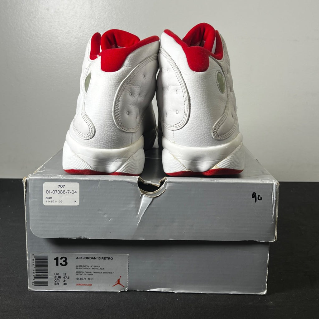 Jordan 13 Retro Alternate History of Flight 13 (Heavily Worn Pre-Owned)JordanWhite/Metallic Silver-University Red - Image 5