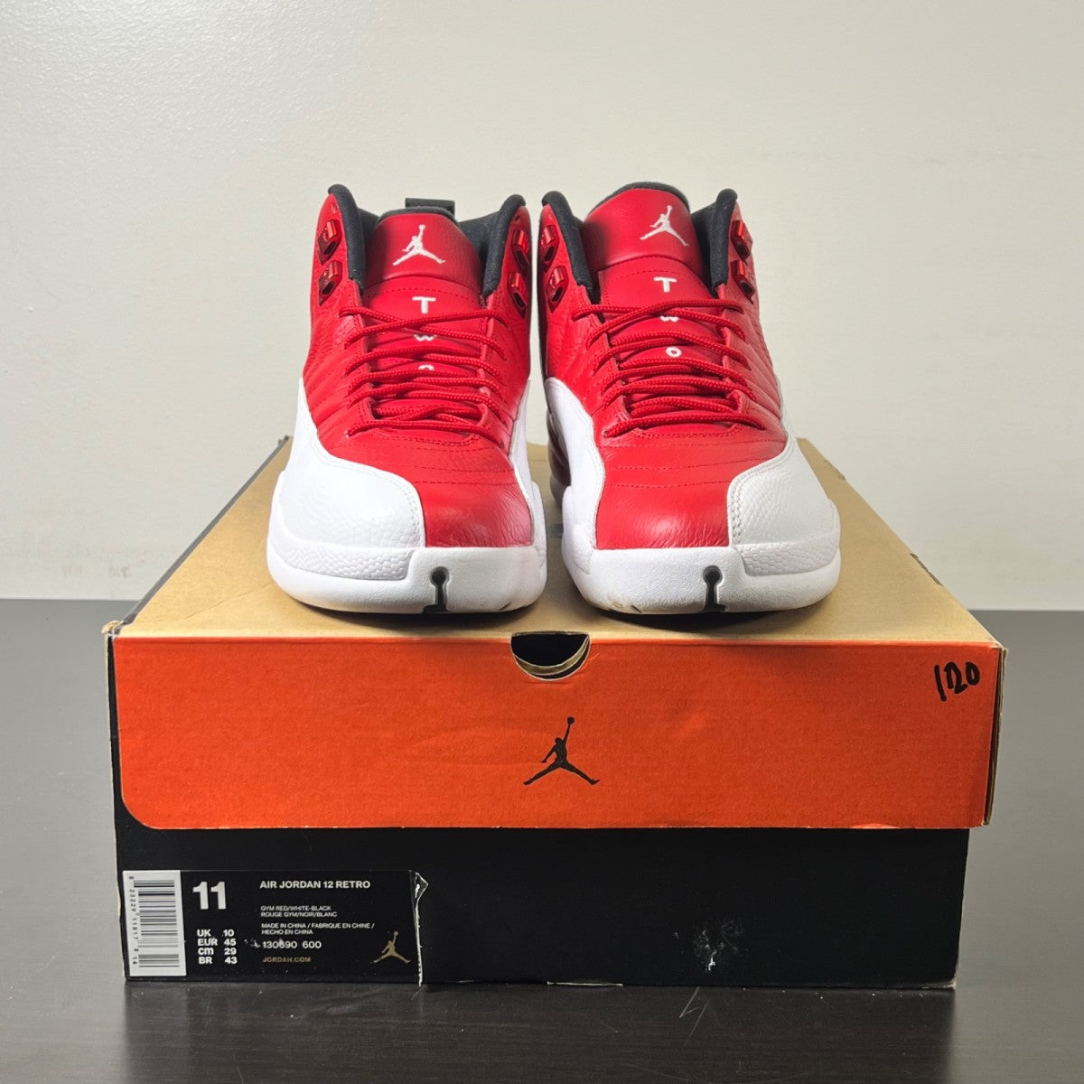 Jordan 12 Retro Gym Red 11 (Lightly Worn Pre-Owned)JordanGym Red/Black-White - Image 2