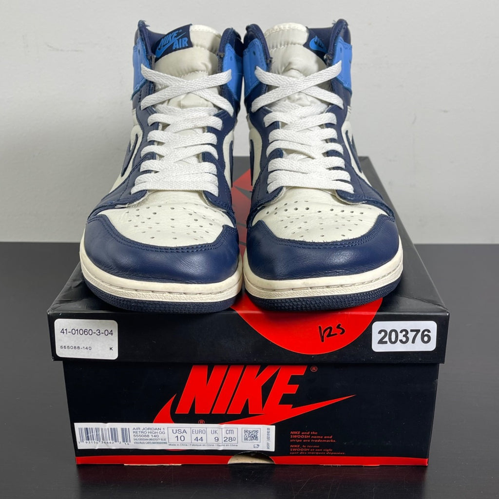 Jordan 1 Retro High Obsidian 10 (Moderately Worn Pre-Owned)JordanSail/Obsidian-University Blue - Image 2