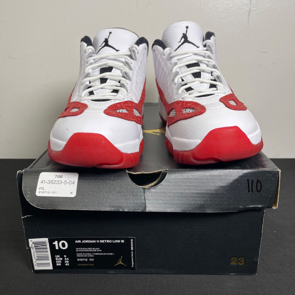 Jordan 11 Retro Low IE White Gym Red (Size 10) - aux