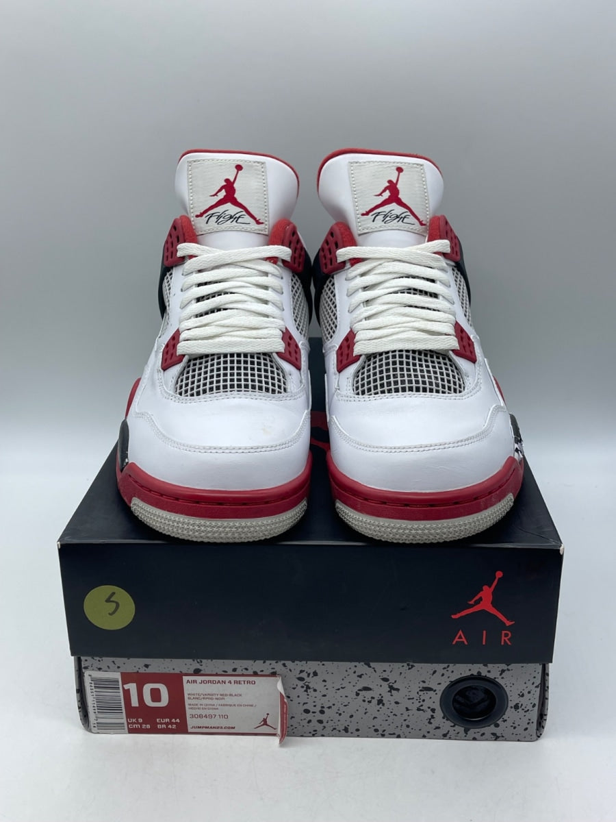 Jordan 4 Retro Fire Red (2012) 10 (Moderately Worn Pre-Owned)JordanWhite/Varsity Red-Black - Image 2