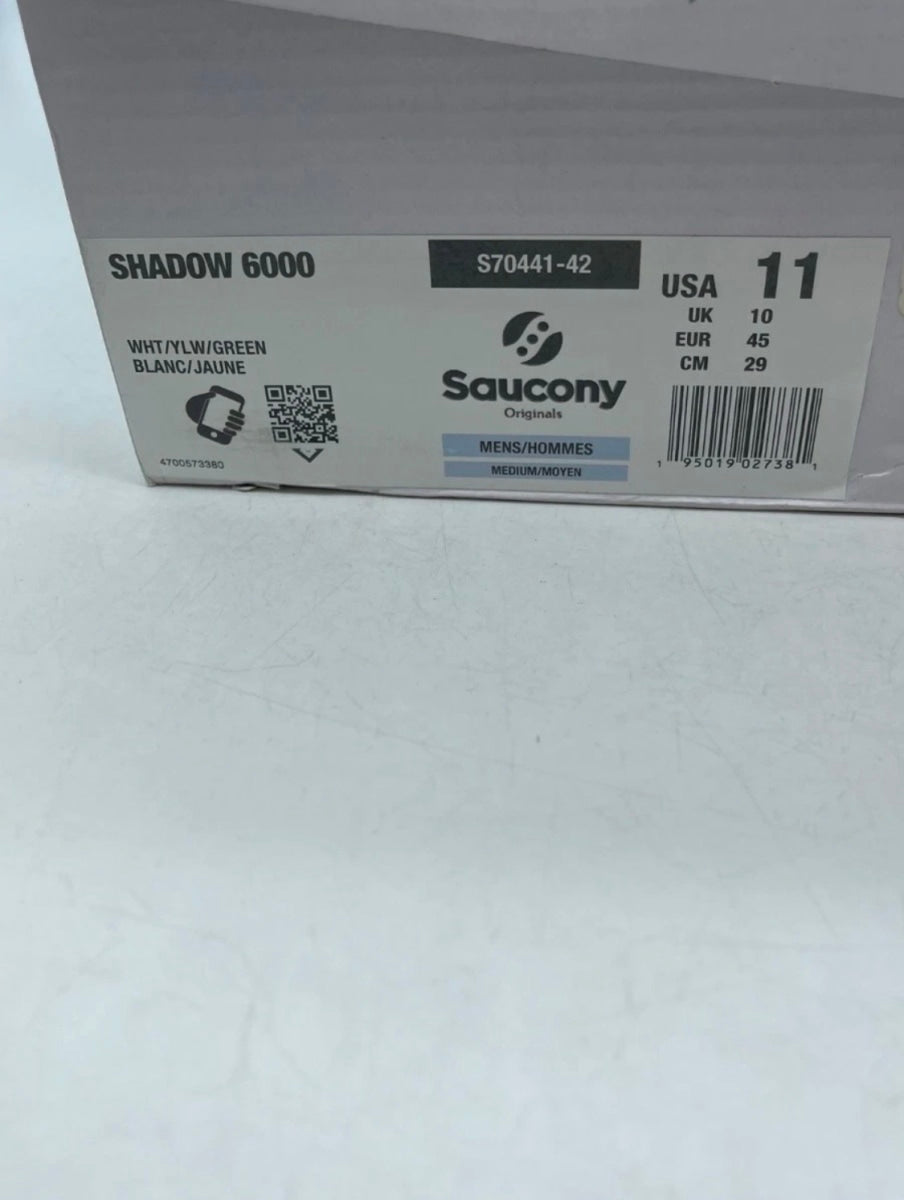 Saucony Shadow 6000 'White Green Mustard' 11 (Lightly Worn Pre-Owned)Saucony - Image 9