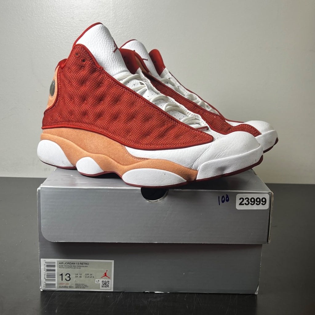 Jordan 13 Retro Dune Red 13 (Moderately Worn Pre-Owned)JordanDune Red/Dune Red/Terra Blush/White - Image 1