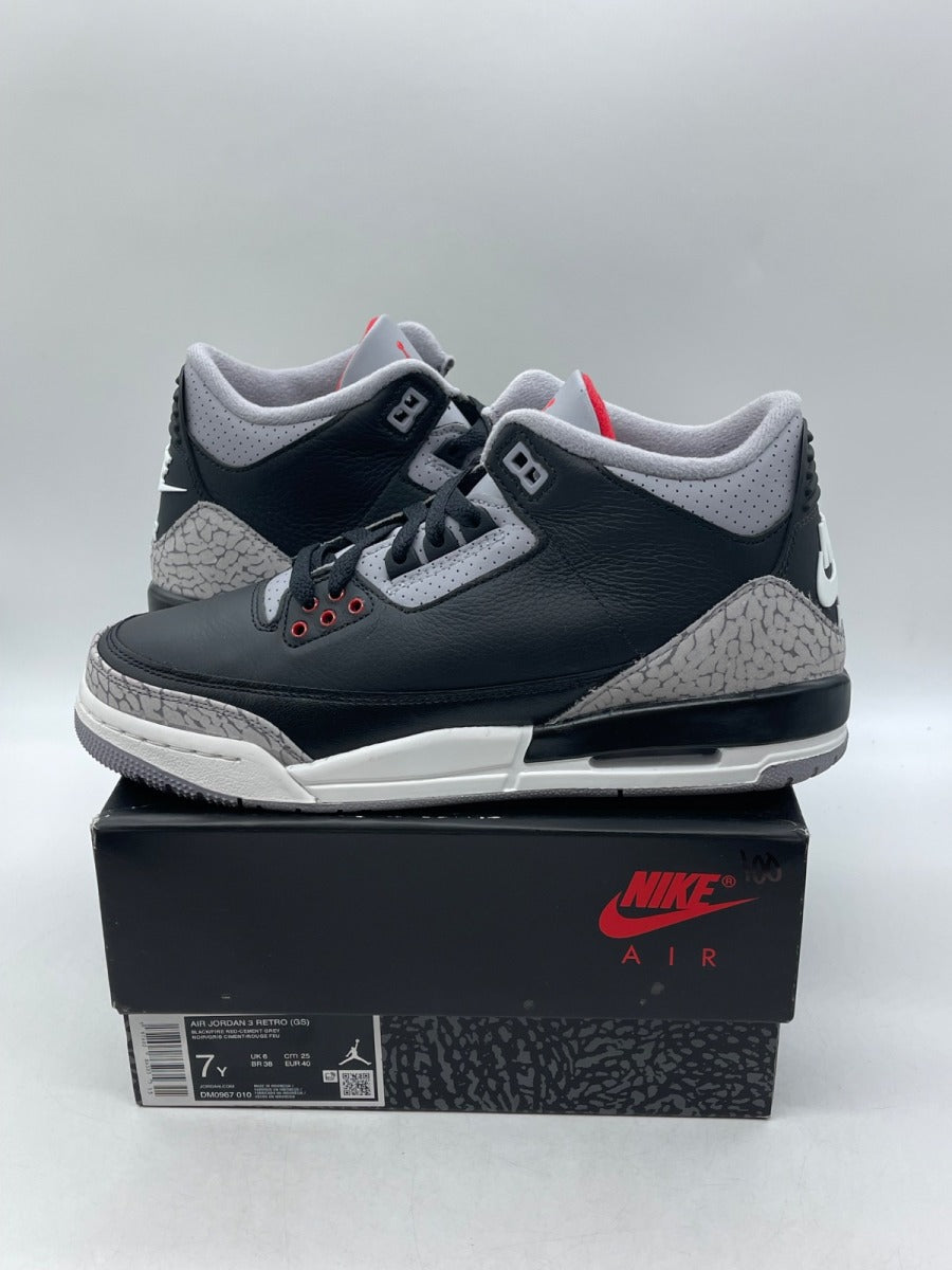 Jordan 3 Retro Black Cement (2024) (GS) 7Y (Moderately Worn Pre-Owned) - Image 1
