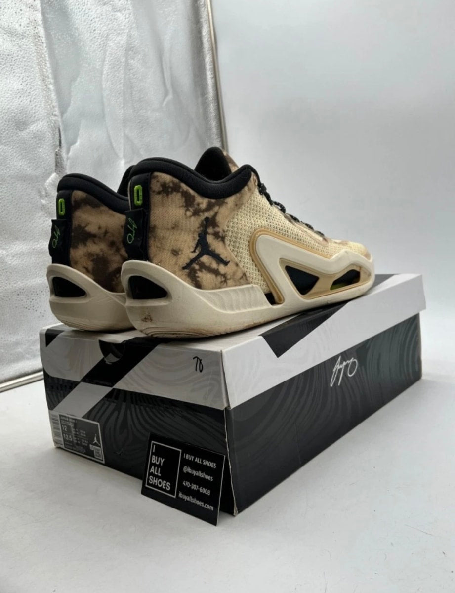 Jordan Tatum 1 Tunnel Walk 12 (Lightly Worn Pre-Owned)JordanFossil/Sesame/Electric Green/Black - Image 5